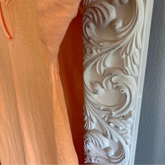 Soft Surroundings Womens Tunic Top Size XS Orange Exposed Seam Teardrop Back - Picture 5 of 10